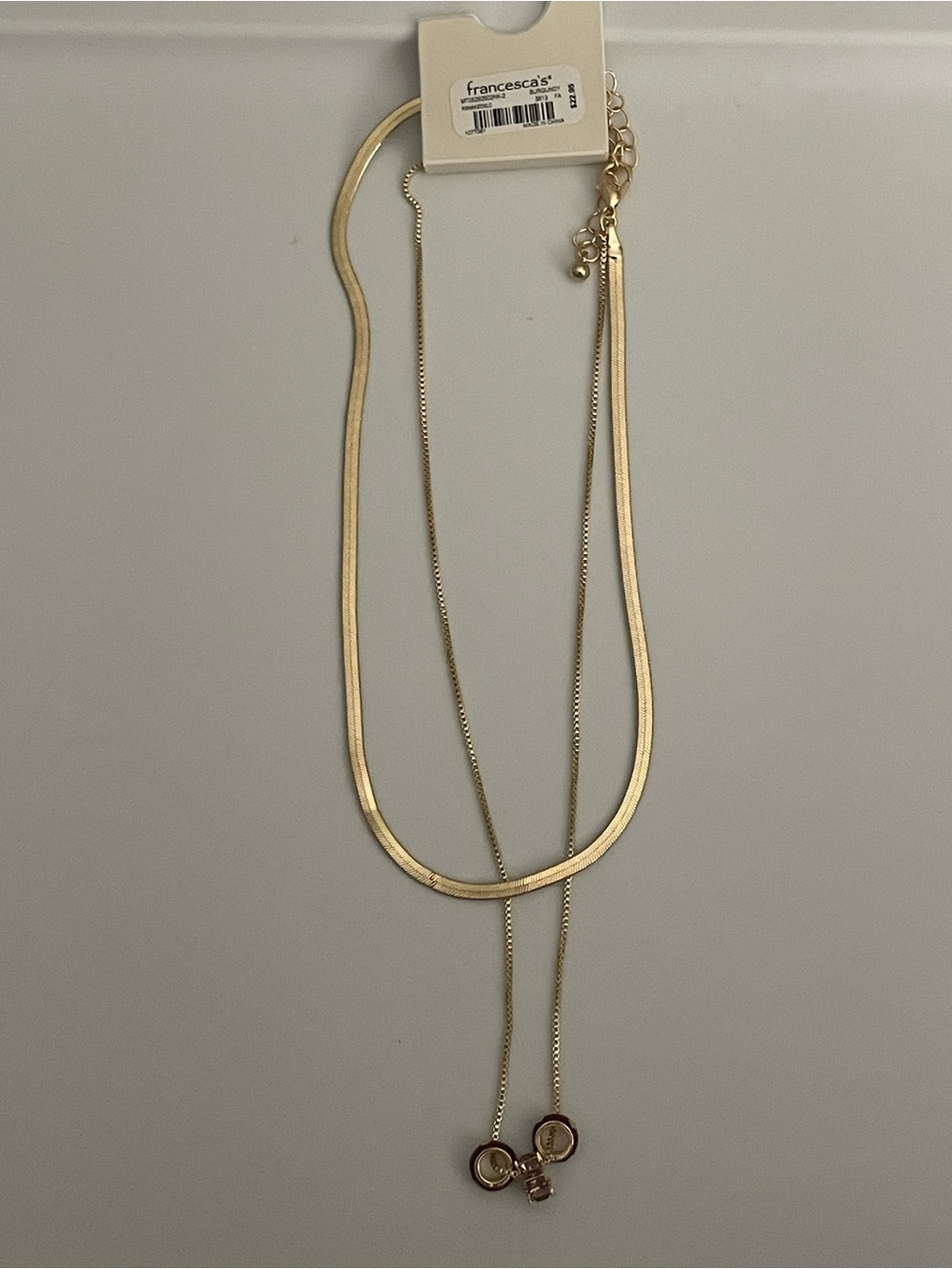 Francesca's Collections Gold Layered Necklace with Charm Accents